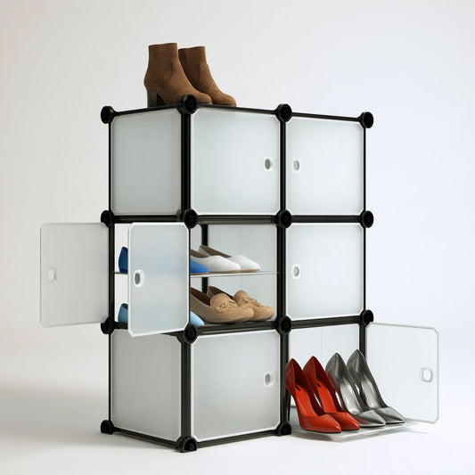 Schuhschrank, mit klarer Formgebung, Farbe: grau