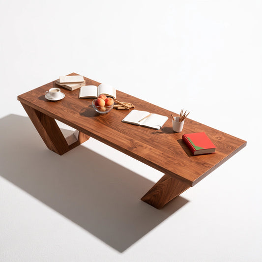 Moderner Mehrzwecktisch, aus Holz, Farbe: braun