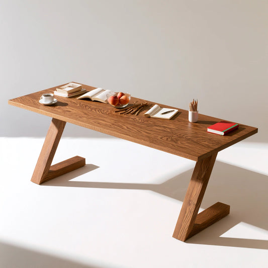 Moderner Mehrzwecktisch, aus Holz, Farbe: braun