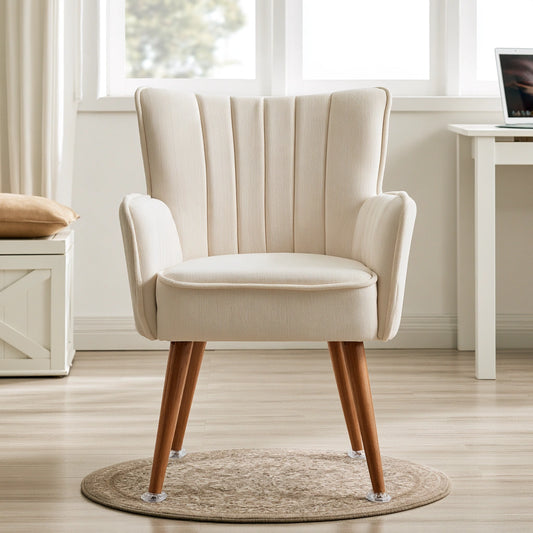 Moderner Akzentstuhl, mit Stoffbezug, Farbe: creme