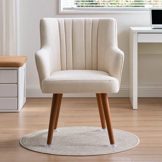 Moderner Akzentstuhl, mit Stoffbezug, Farbe: creme