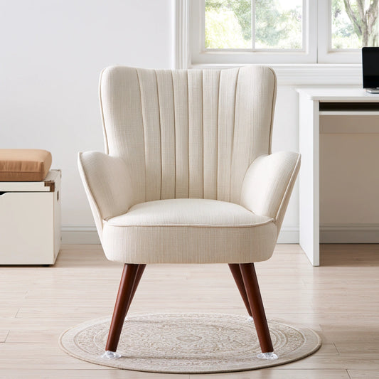 Moderner Akzentstuhl, mit Stoffbezug, Farbe: creme