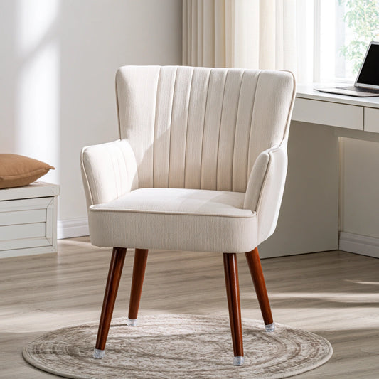 Moderner Akzentstuhl, mit Stoffbezug, Farbe: creme